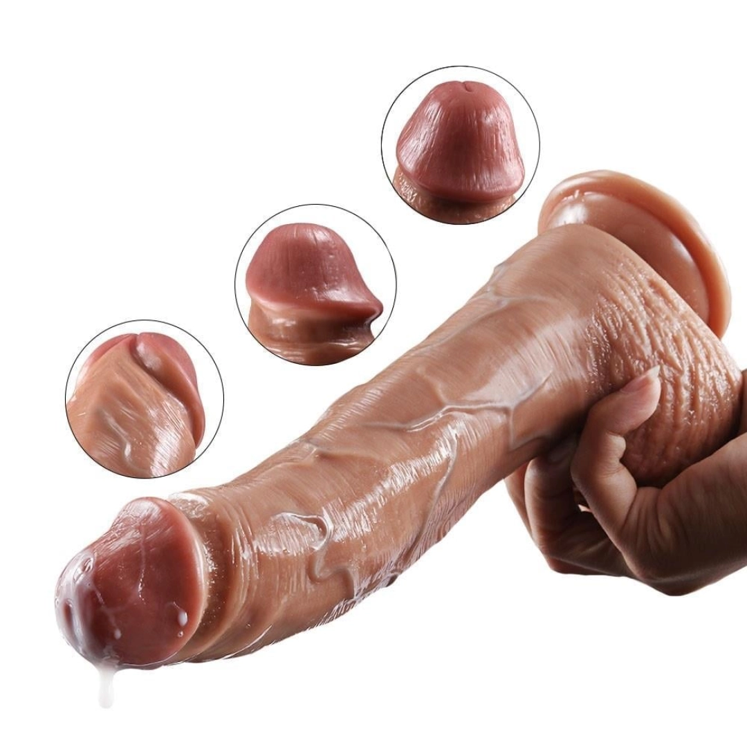 #12512 - Yeni Nesil Çift Katmanlı 23,5 cm Realistik Dildo Penis