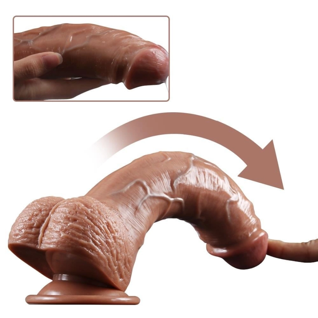 #12513 - Yeni Nesil Çift Katmanlı 23,5 cm Realistik Dildo Penis