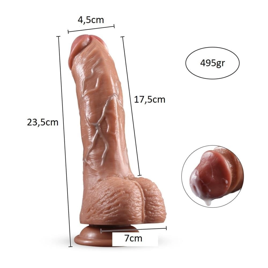 #12515 - Yeni Nesil Çift Katmanlı 23,5 cm Realistik Dildo Penis