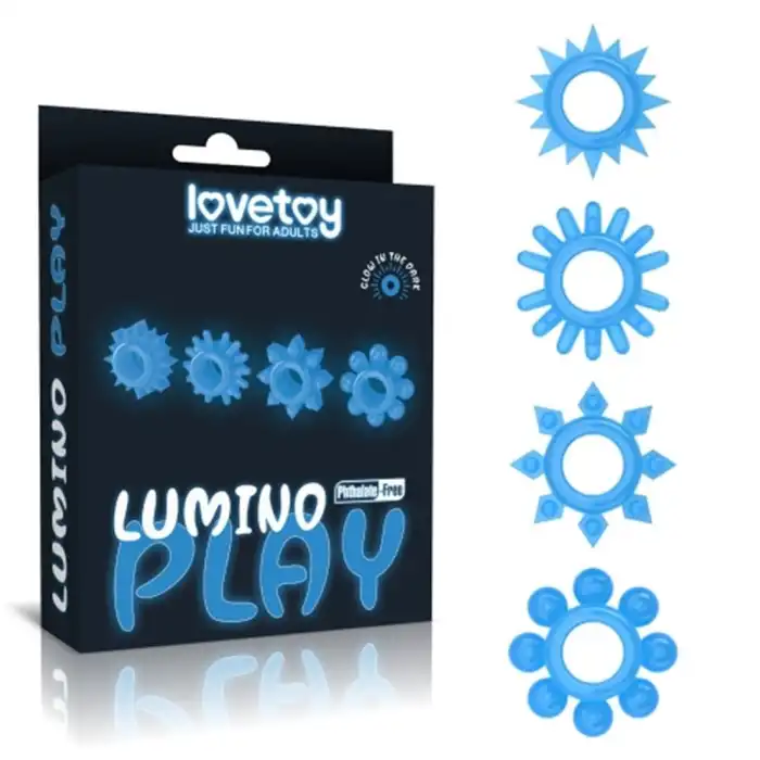 #LV343011 - Gece Parlayan Fosforlu 4lü Penis Halkası