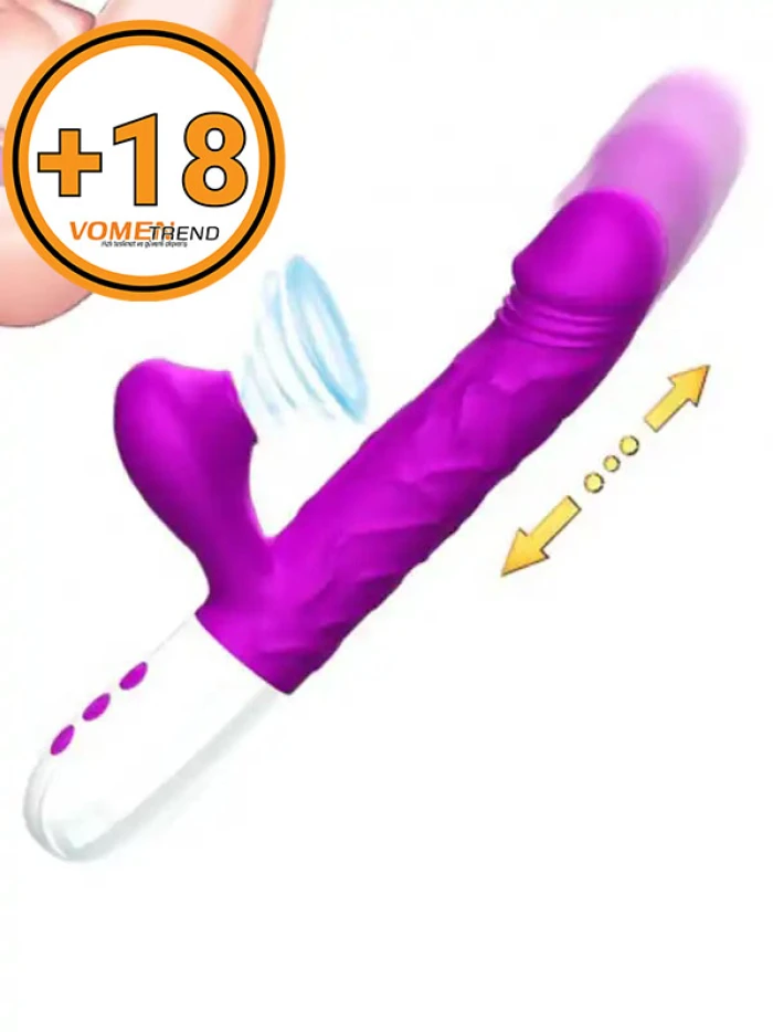 #D2819 - İleri Geri Hareketli Isıtmalı ve Emme Modlu Şarjlı Rabbit Vibratör