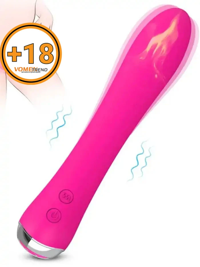 #S254 - Isıtmalı Şarjlı Güçlü Titreşimli Esnek Silikon Vibratör 17.5 cm