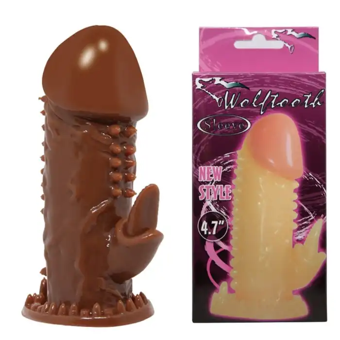 #BDM1607 - Klitoral Uyarıcılı Tırtıklı Penis Kılıfı