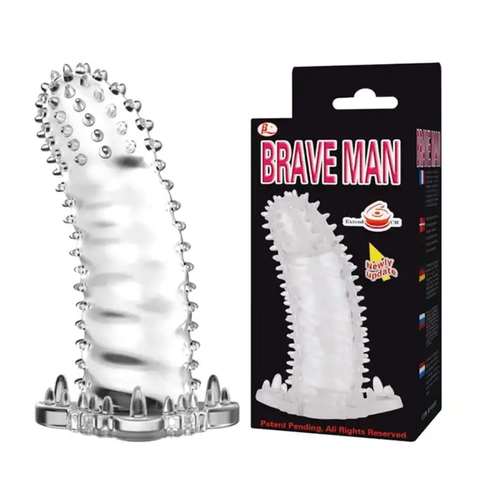 #B1115 - Klitoral Uyarıcılı Tırtıklı Şeffaf Penis Kılıfı