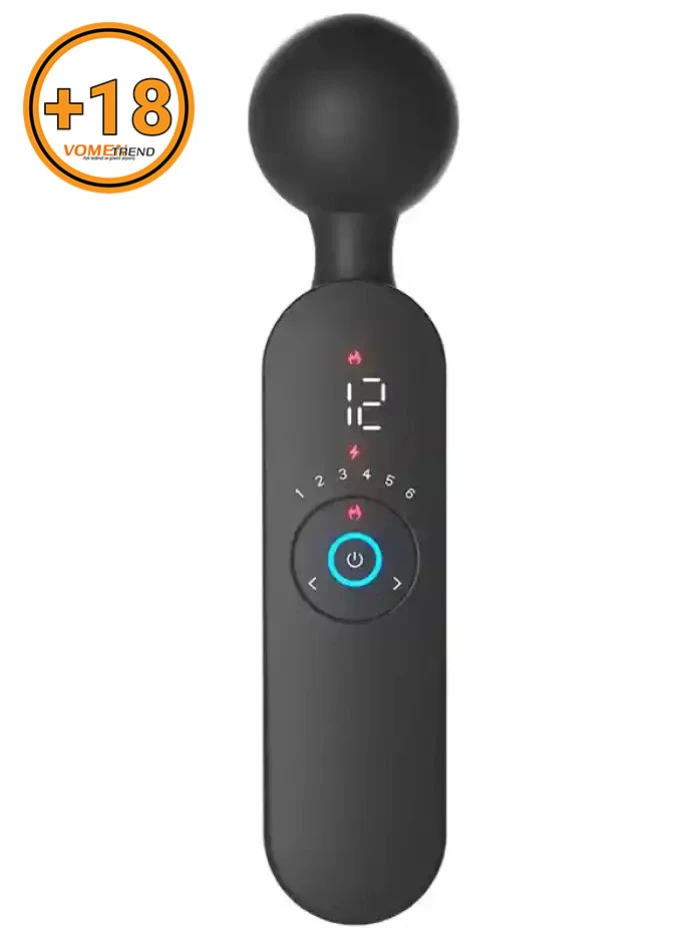 #LLB2105 - Isıtmalı Şarjlı 12 Titreşim Modlu Wand LCD Ekranlı Vibratör 22 cm
