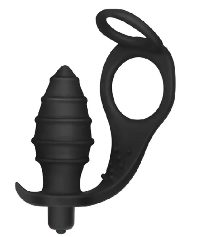 #LV2652 - Penis Halkalı Titreşimli Anal Penetratör Plug Masturbatör