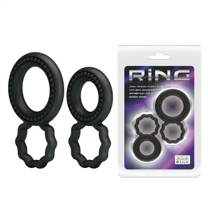 #BDM0172 - Ring 2li Tırtıklı Penis Halkası