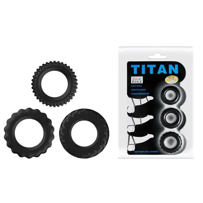#BDM0148 - Titan 3lü Tırtıklı Penis Halkası