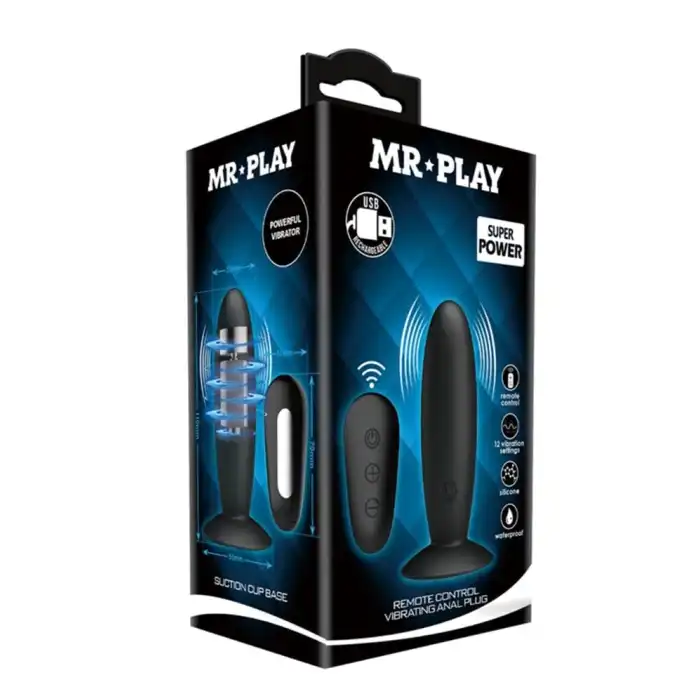 #BDM1257 - USB Şarjlı 12 Titreşim Modlu Uzaktan Kumandalı Vibratör Anal Plug