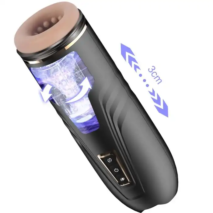 #BDM1299 - USB Şarjlı Titreşimli İleri Geri Rotasyon Ayarlı Sesli Masturbatör