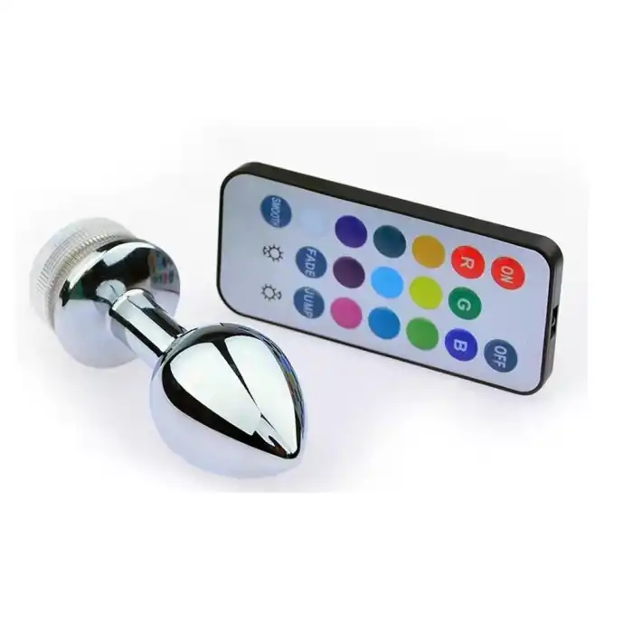 #BDM093 - Uzaktan Kumandalı Led Işıklı Büyük Boy Çelik Anal Plug