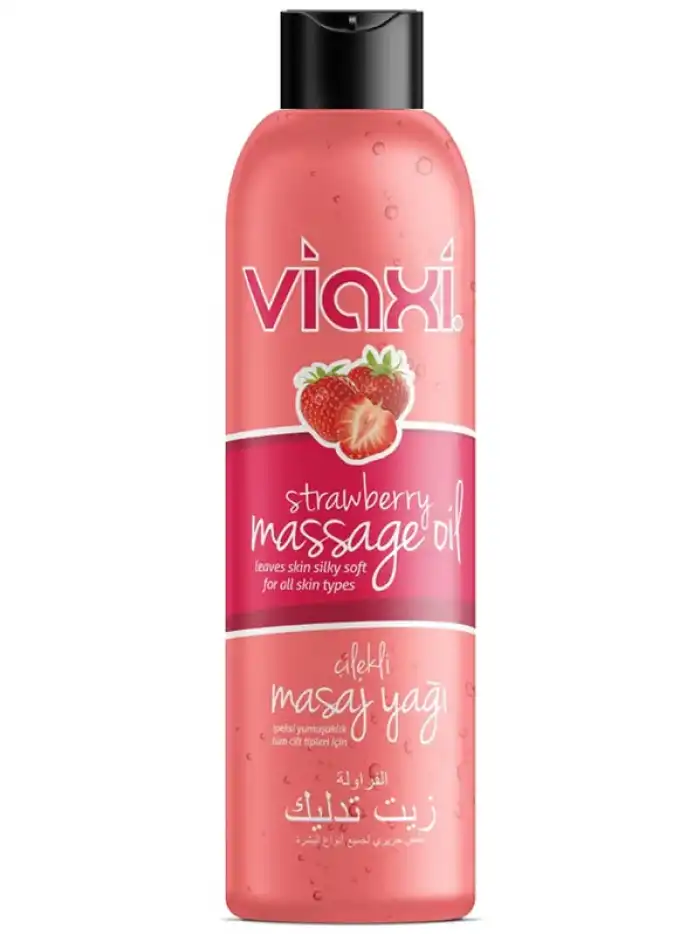 #KY0160 - Viaxi Çilek Aromalı Kayganlaştırıcı Masaj Yağı 177 ml