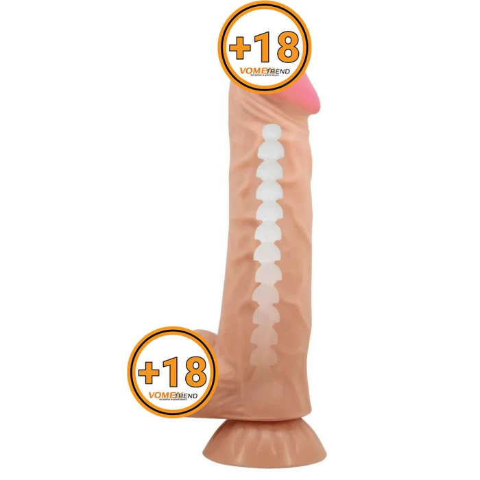 #BDM1325 - 24 cm Kıkırdak Yapılı Çift Katmanlı Gerçekçi Dildo Penis