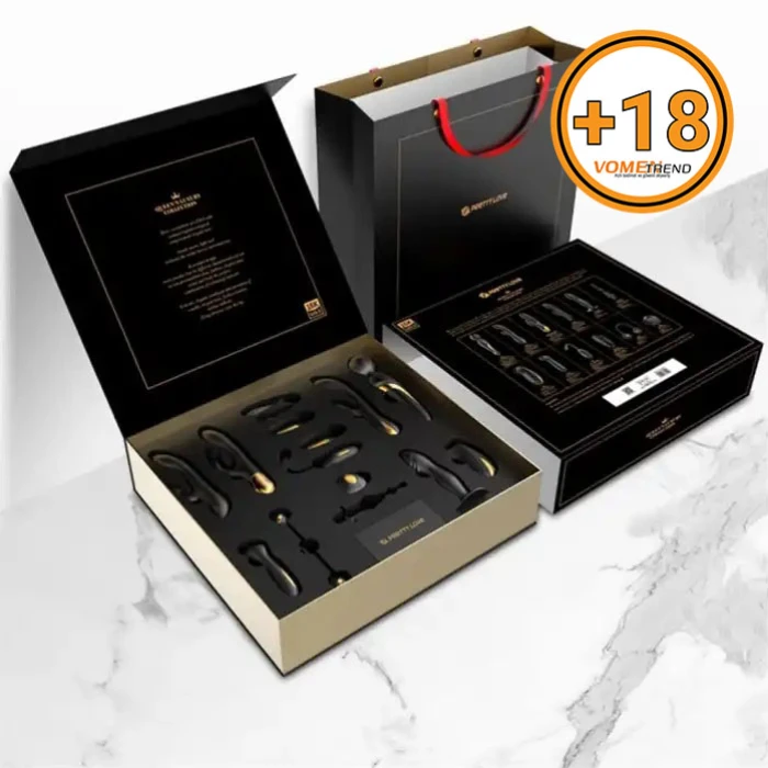#BDM1905 - 12 Parçalı 18K Altın Kaplamalı Elit Vibratör Seti - Queens Collection