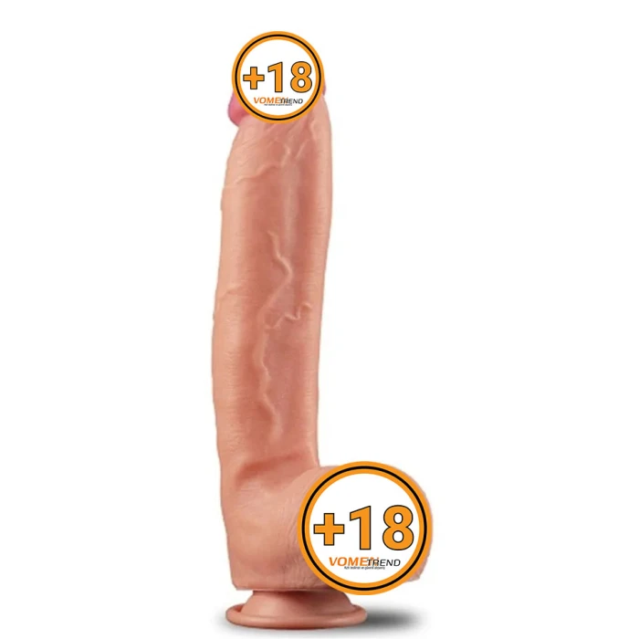 #LV411012-1 - 30,5 cm Yeni Nesil &Ccedil;ift Katmanlı Kalın Realistik Dev Dildo Penis