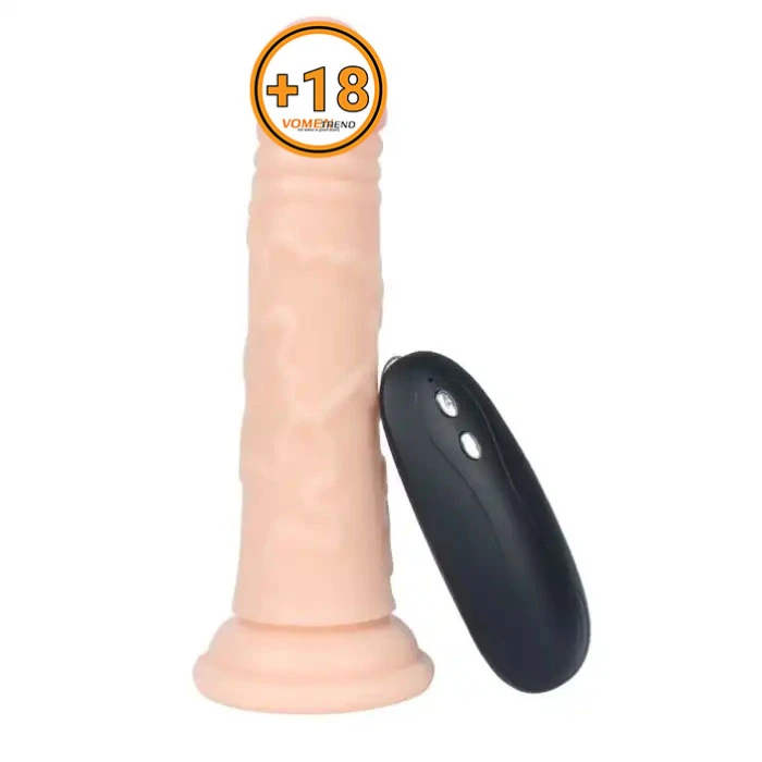 #BDM1002V - 16,5 cm Realistik Testissiz Titreşimli Dildo Penis