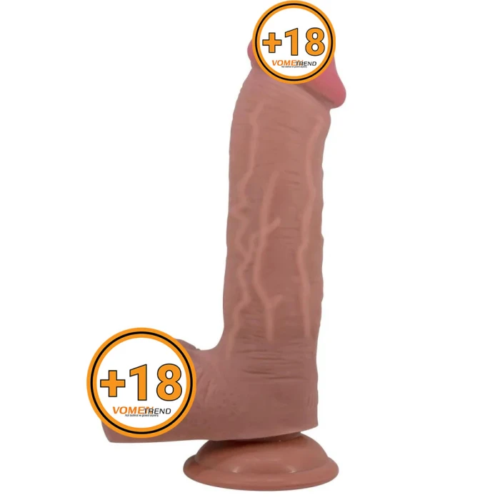 #BDM1319 - 23,4 cm Çift Katmanlı Gerçekçi Melez Dildo Penis