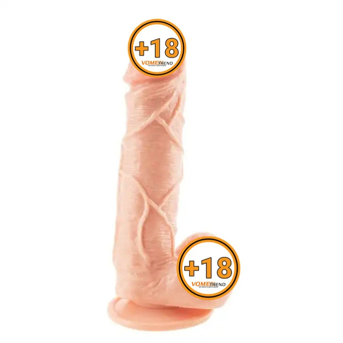 #BDM2108 - 18 cm Realistik Damarlı Vantuzlu Dildo Penis