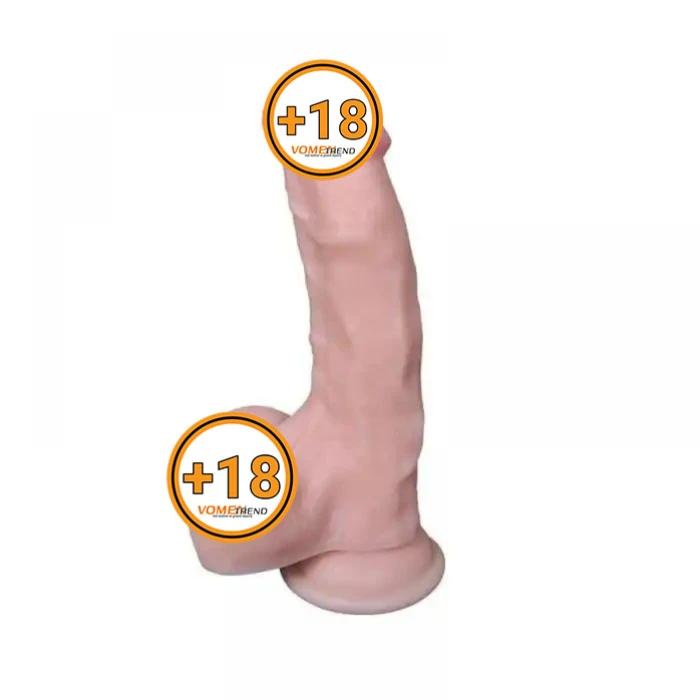 #U6014 - 18 cm Realistik Vantuzlu Testisli Dildo Penis