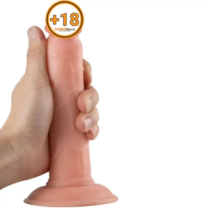 #BDM019 - 19 cm Realistik Vantuzlu Testissiz Dildo Penis