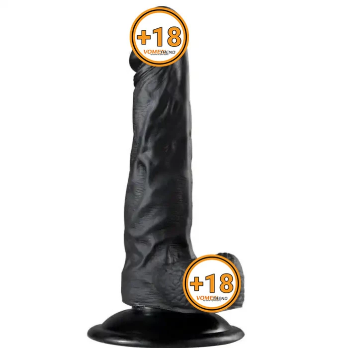 #BDM0143S - 19,5 cm Realistik Vantuzlu Zenci Dildo Penis