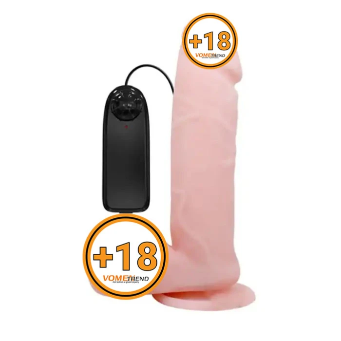 #BDM8017R - 19,5 cm Titreşimli Vibratör Realistik Penis Dildo