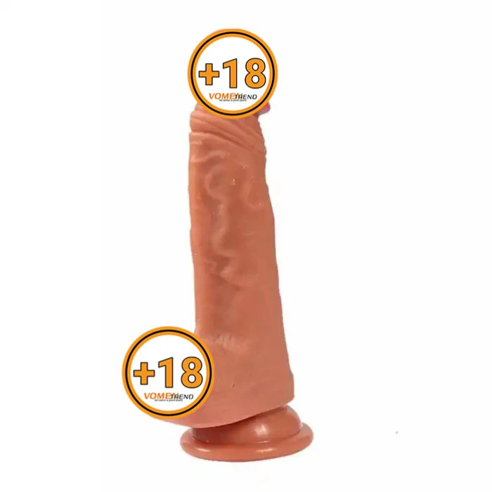 #BDM1029 - 19,5 cm Yeni Nesil Çift Katmanlı Realistik Vantuzlu Dildo Penis