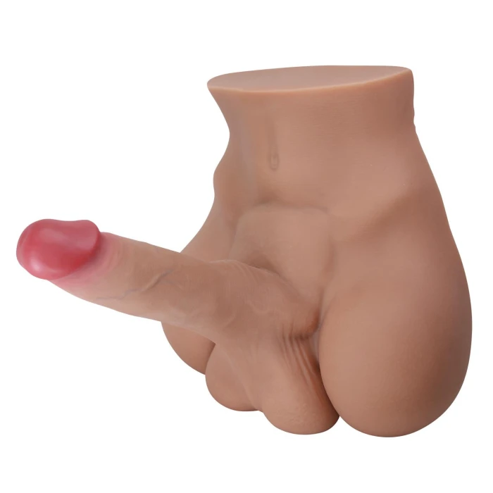 #BDM1373 - 2 İşlevli Realistik 17,3 cm Penisli Anal Girişli Erkek Kalça