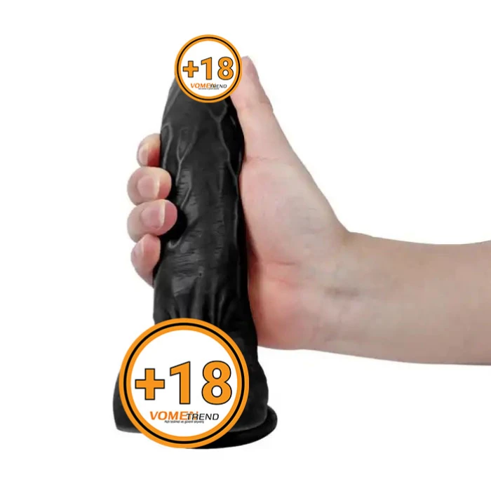 #BDM10030 - 20,5 cm Gerçekçi Silikon Vantuzlu Zenci Kalın Dildo Penis