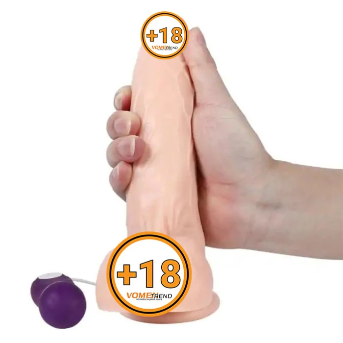 #BDM10017V - 20,5 cm Gerçekçi Titreşimli Dildo Vibratör Penis