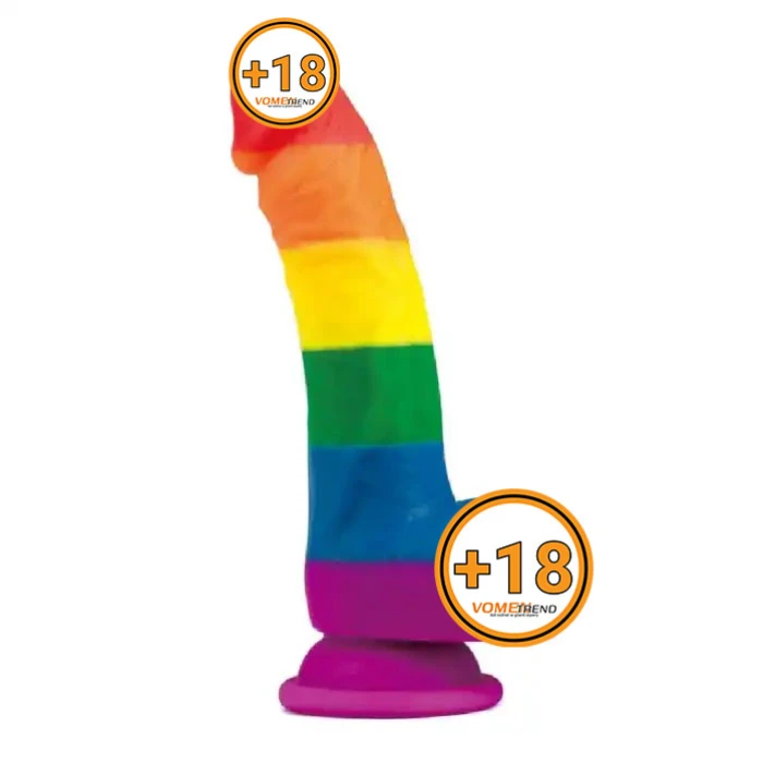 #LV410027 - 20,5 cm Renkli Realistik Vantuzlu Dildo Penis