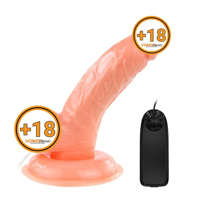#8081X - 14,5 cm Oynar Başlı Titreşimli Realistik Vibratör Penis