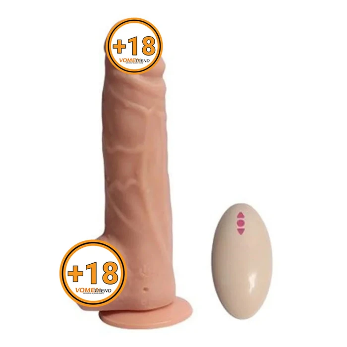 #U6136 - 19 cm Uzaktan Kumandalı Titreşimli Realistik Penis