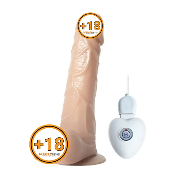 #U6138 - 17,5 cm 10 Titreşimli Oynar Başlı USB Şarjlı Vibratör Penis