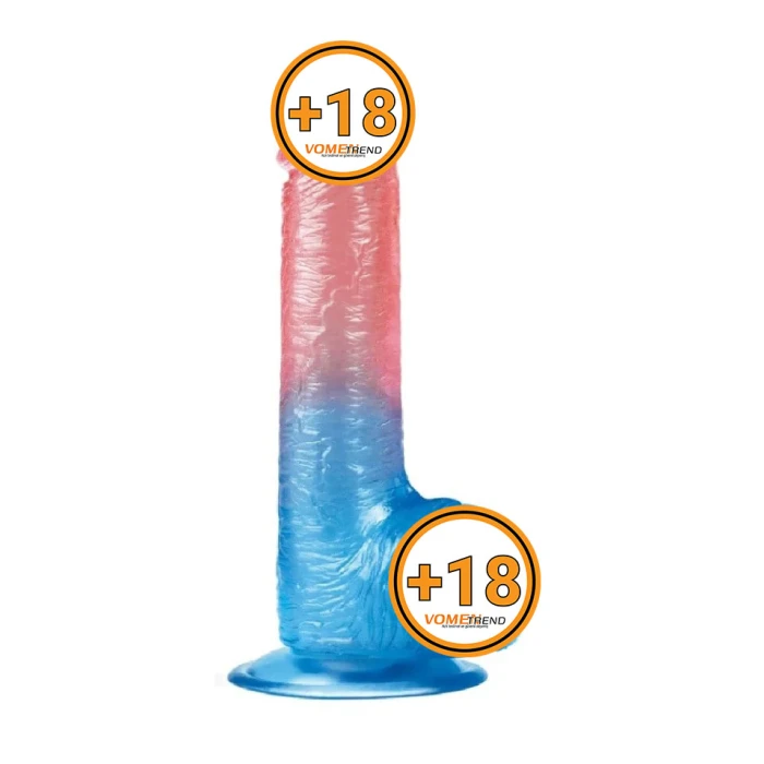 #LV318011 - 19 cm Çift Renkli Realistik Vantuzlu Dildo Penis