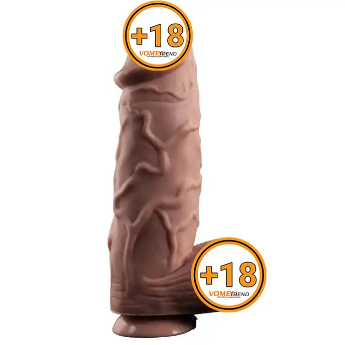 #BDM1140 - 25 cm Gerçekçi Damarlı Uzun Kalın Dildo Penis
