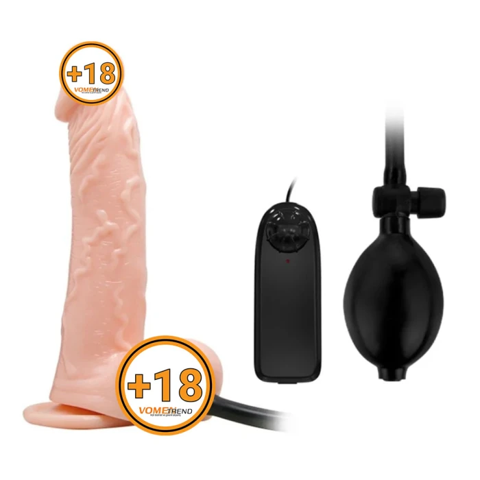 #B1033 - 19 cm Pompalı Büyüyen Realistik Penis Anal Vajinal Dildo Mastürbatör