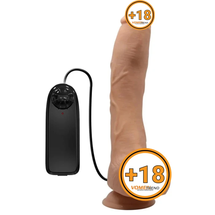 #BDM1251-1 - 27 cm Titreşimli Gerçekçi Kalın Dildo Penis
