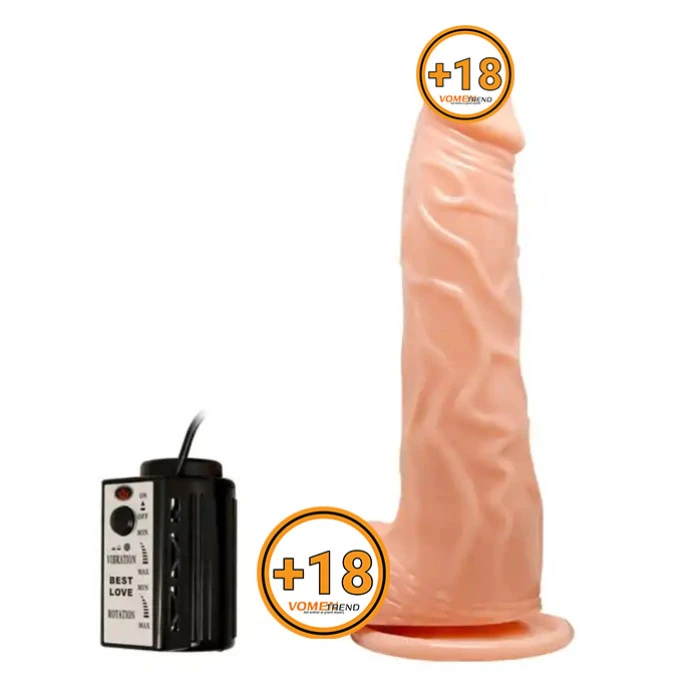 #BDM8088 - 20,5 cm Isıtma Özellikli Oynar Başlı Kumandalı Titreşimli Dildo