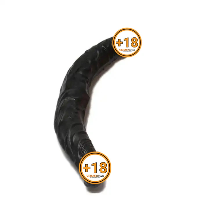 #PS110S-1 - 36 cm Çift Taraflı Realistik Zenci Dildo Anal Vajinal Penis