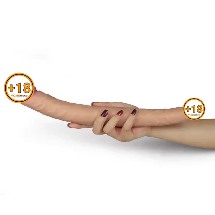 #LV2214-1 - 36,5 cm Çift Taraflı Realistik Dildo Anal Vajinal Penis