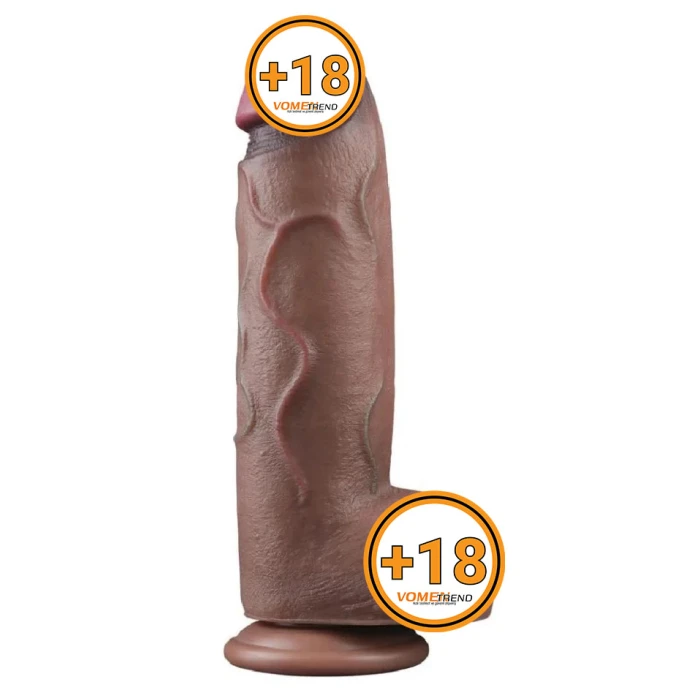 #LV411063 - 31 cm Yeni Nesil Çift Katmanlı Realistik Dev Kalın Melez Dildo Penis