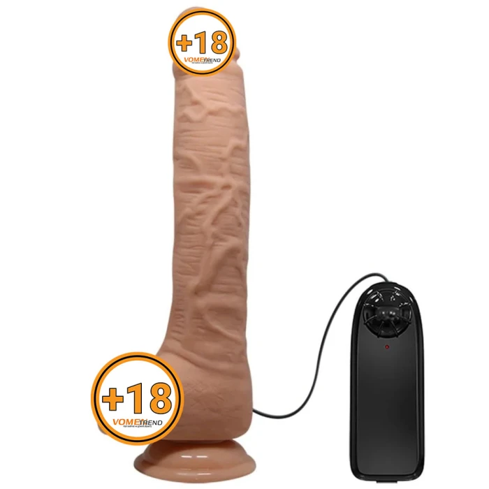 #BDM1249 - 28 cm Titreşimli Gerçekçi Kalın Dildo Penis
