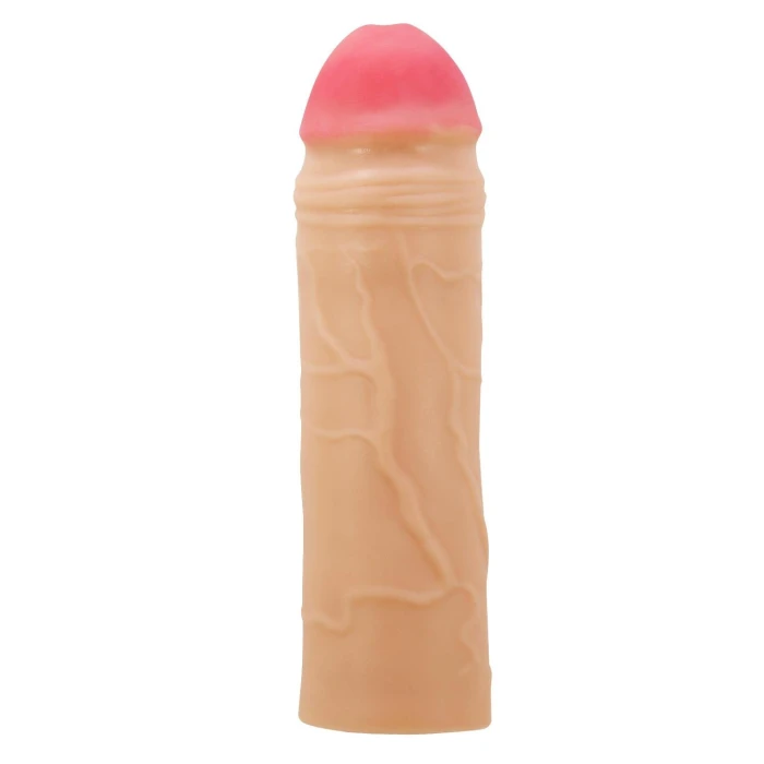 #BDM1391 - 5 cm Dolgulu Premium Ten Rengi Silikon Penis Kılıfı - Chane