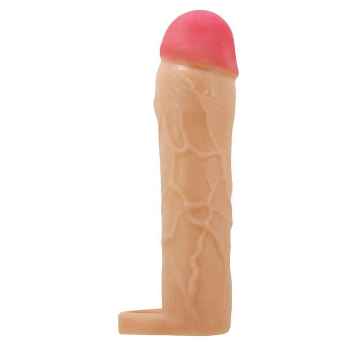 #BDM1392 - 5 cm Dolgulu Premium Ten Rengi Silikon Penis Kılıfı - Hani