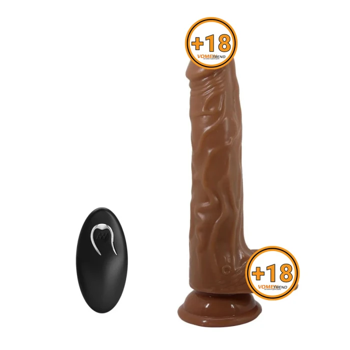 #BDM1342 - 21 cm İleri Geri Hareketli Uzaktan Kumandalı Ger&ccedil;ek&ccedil;i Vantuzlu Penis