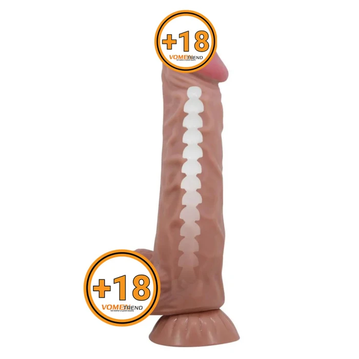 #BDM1326 - 24 cm Kıkırdak Yapılı Çift Katmanlı Gerçekçi Melez Dildo Penis