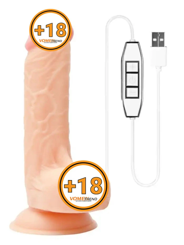 #T21148 - 19 cm USB Kontrollü Titreşimli Penis Dildo Vibratör