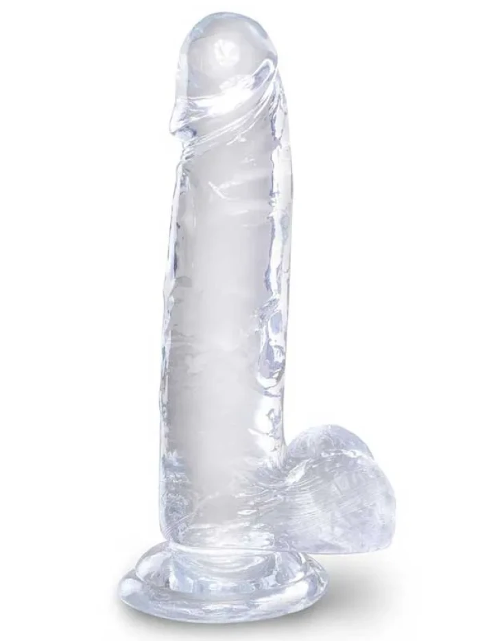 #RD-80-XL - 21 Cm Vantuzlu Şeffaf Kristal Jel Dildo