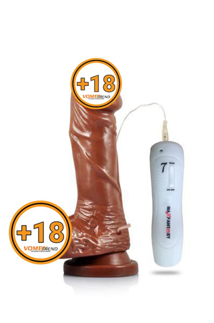 #D-1001F-V - 19 cm Realistik Titreşimli Kumandalı Melez Dildo Vibratör